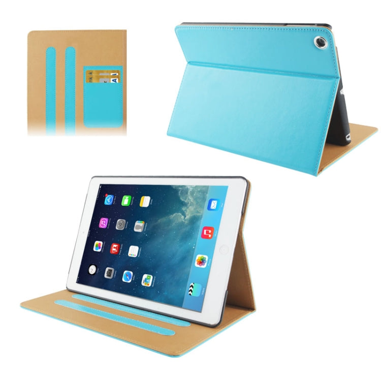 Horizontal Flip Leather Case with Credit Card Slot & 2 Gears Holder for iPad Air