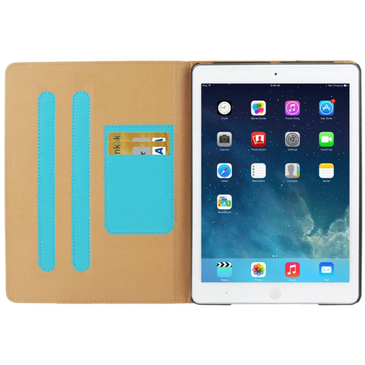 Horizontal Flip Leather Case with Credit Card Slot & 2 Gears Holder for iPad Air