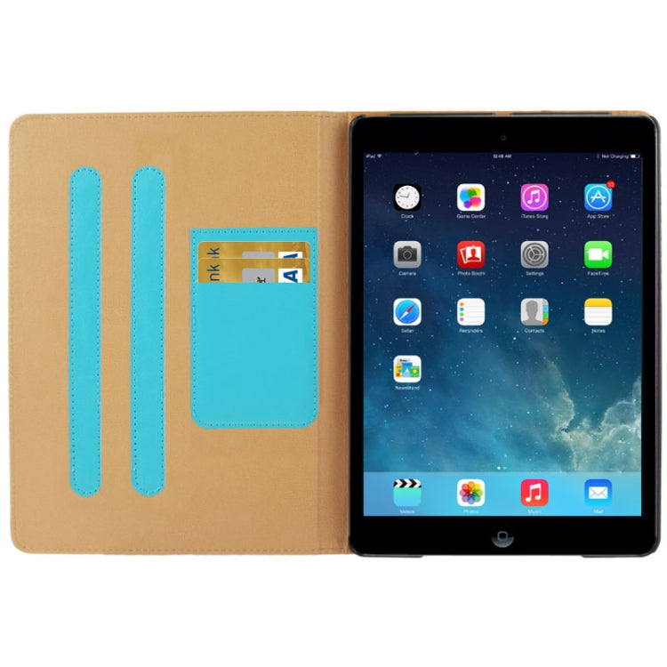Horizontal Flip Leather Case with Credit Card Slot & 2 Gears Holder for iPad Air