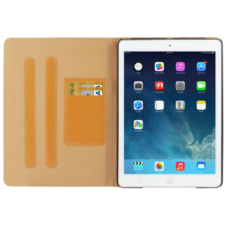 Horizontal Flip Leather Case with Credit Card Slot & 2 Gears Holder for iPad Air