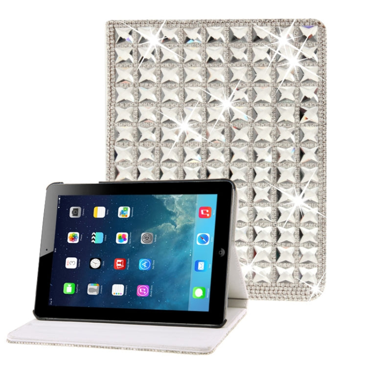 Crystal Diamond Encrusted Leather Case with 3-angle Holder for iPad Air