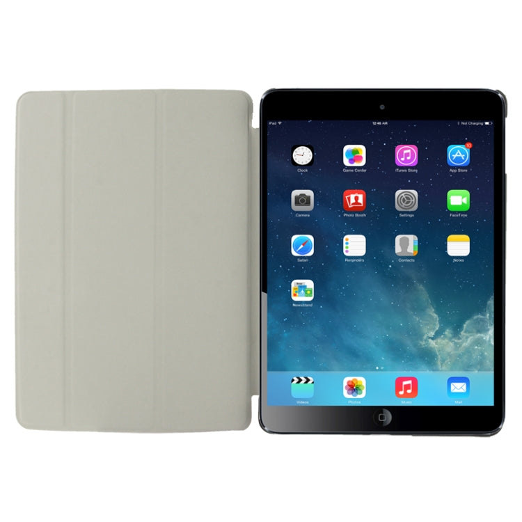 3-folding Weave Texture Leather Case with Holder & Sleep / Wake-up Function for iPad Air (Black)