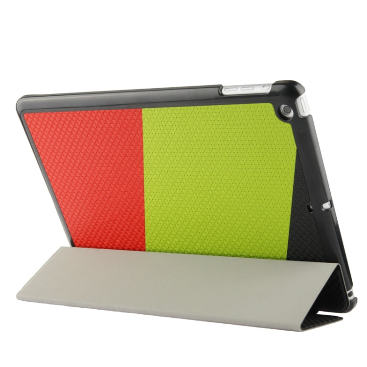 3-folding Weave Texture Leather Case with Holder & Sleep / Wake-up Function for iPad Air (Black)