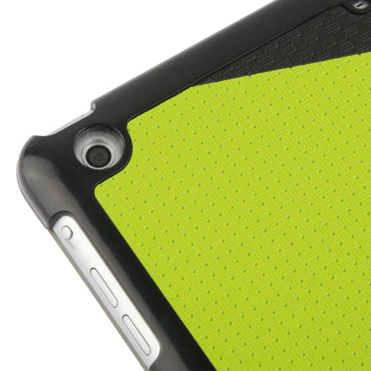 3-folding Weave Texture Leather Case with Holder & Sleep / Wake-up Function for iPad Air (Black)