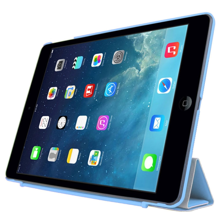 4-folding PU Leather Case with Holder & Sleep / Wake-up Function for iPad Air, ENK-3157