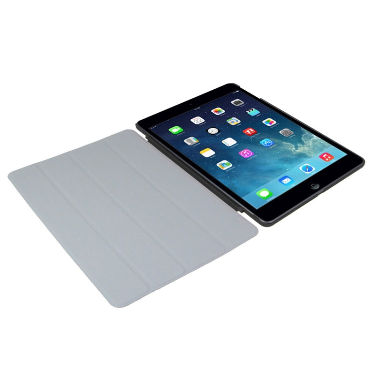 4-folding PU Leather Case with Holder & Sleep / Wake-up Function for iPad Air, ENK-3157