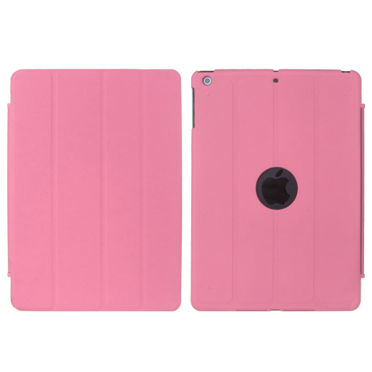 4-folding PU Leather Case with Holder & Sleep / Wake-up Function for iPad Air, ENK-3157