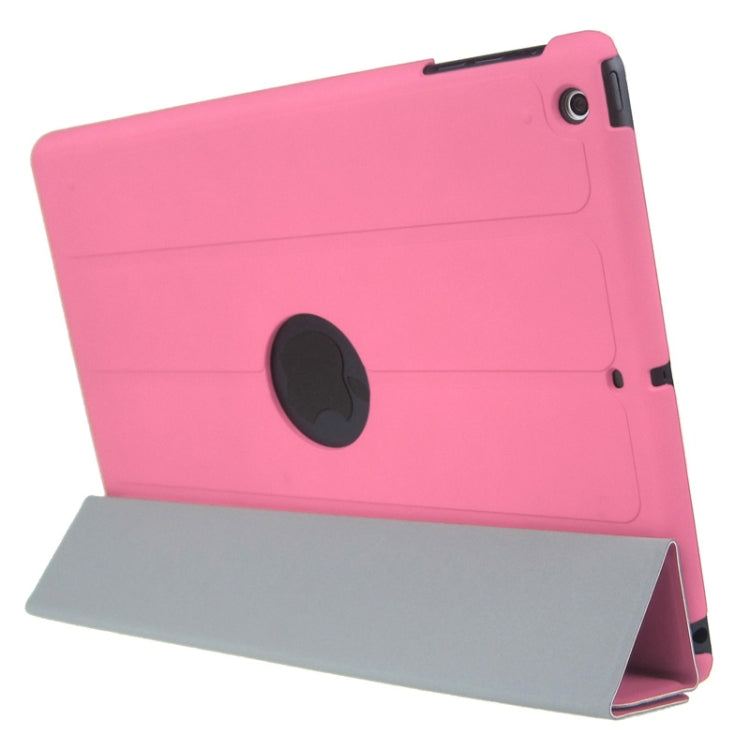 4-folding PU Leather Case with Holder & Sleep / Wake-up Function for iPad Air, ENK-3157