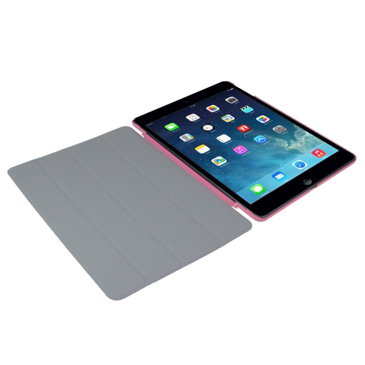 4-folding PU Leather Case with Holder & Sleep / Wake-up Function for iPad Air, ENK-3157