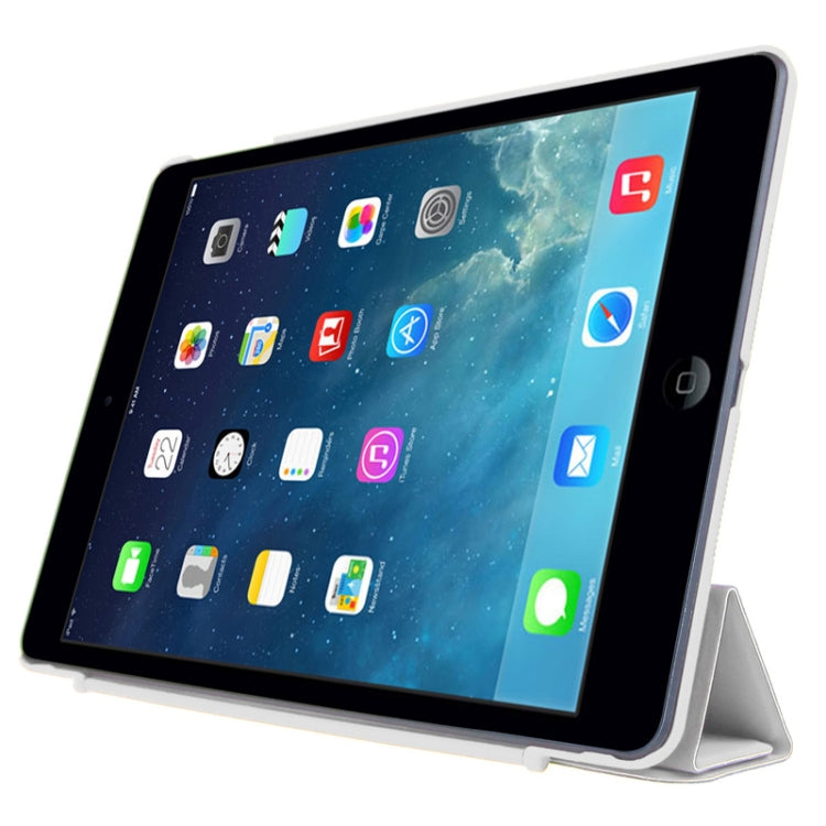 4-folding PU Leather Case with Holder & Sleep / Wake-up Function for iPad Air, ENK-3157