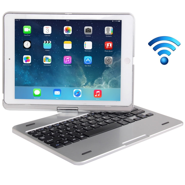 360 Degree Rotation Tablet Bluetooth 3.0 Keyboard with Magnetic Hinge for iPad Air, Change iPad Air into Macbook Air
