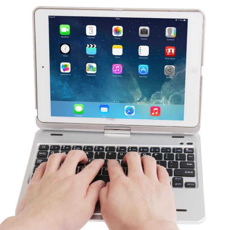 360 Degree Rotation Tablet Bluetooth 3.0 Keyboard with Magnetic Hinge for iPad Air, Change iPad Air into Macbook Air