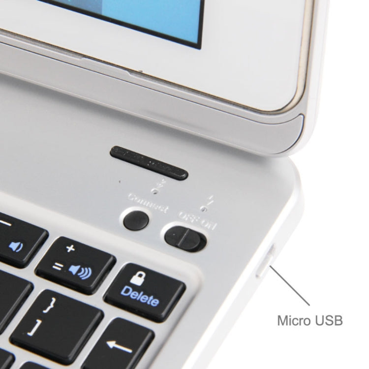 360 Degree Rotation Tablet Bluetooth 3.0 Keyboard with Magnetic Hinge for iPad Air, Change iPad Air into Macbook Air