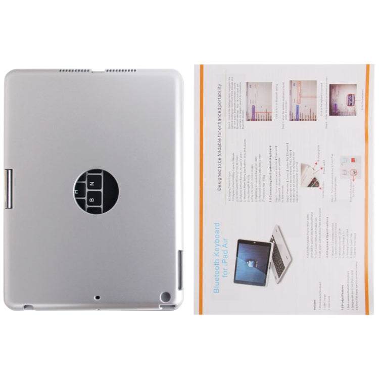 360 Degree Rotation Tablet Bluetooth 3.0 Keyboard with Magnetic Hinge for iPad Air, Change iPad Air into Macbook Air