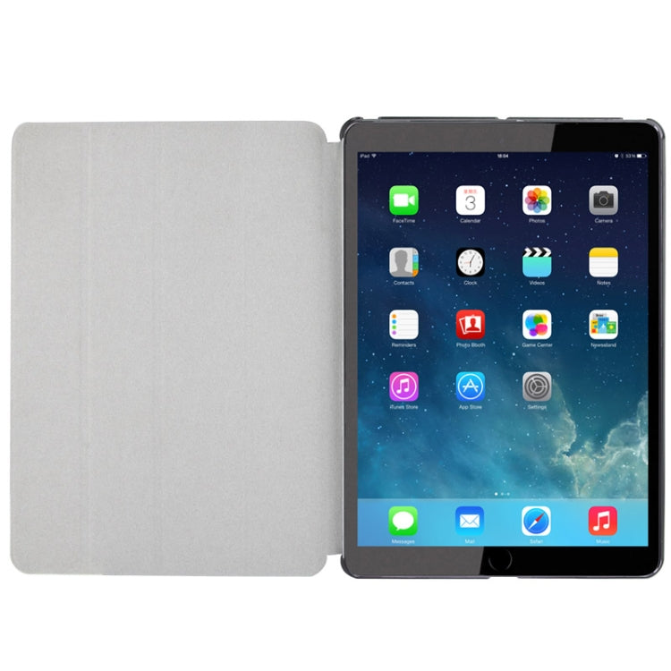 4-folding Cross Texture Leather Case with Sleep / Wake-up Function & Holder for iPad Air