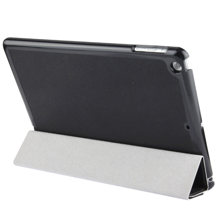 4-folding Cross Texture Leather Case with Sleep / Wake-up Function & Holder for iPad Air