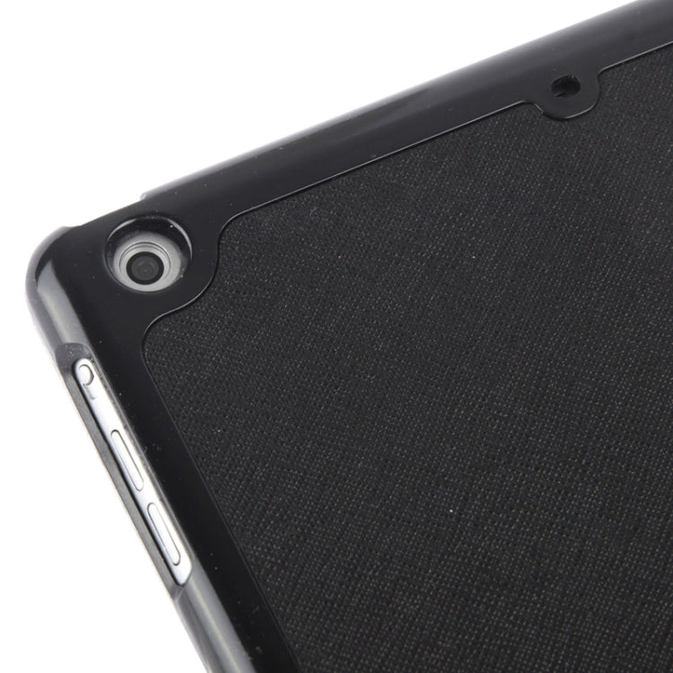 4-folding Cross Texture Leather Case with Sleep / Wake-up Function & Holder for iPad Air
