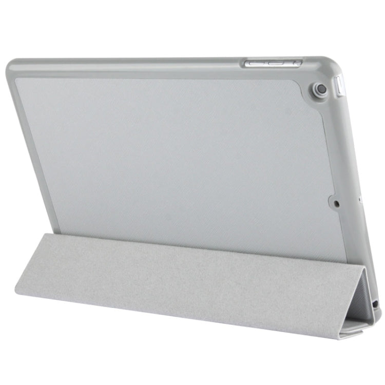 4-folding Cross Texture Leather Case with Sleep / Wake-up Function & Holder for iPad Air