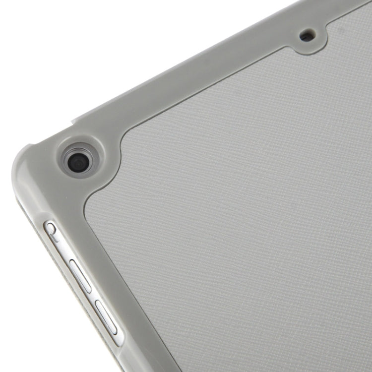 4-folding Cross Texture Leather Case with Sleep / Wake-up Function & Holder for iPad Air