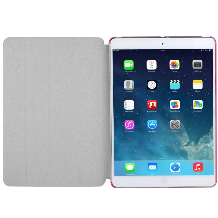 4-folding Cross Texture Leather Case with Sleep / Wake-up Function & Holder for iPad Air