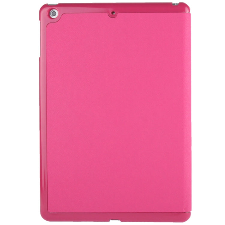 4-folding Cross Texture Leather Case with Sleep / Wake-up Function & Holder for iPad Air