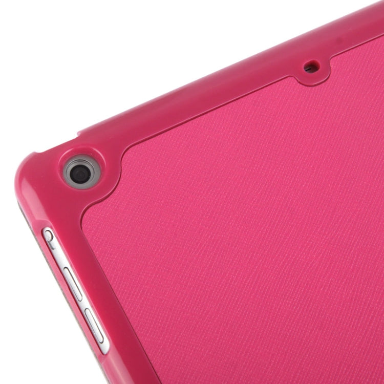4-folding Cross Texture Leather Case with Sleep / Wake-up Function & Holder for iPad Air