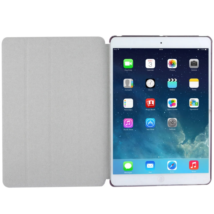 4-folding Cross Texture Leather Case with Sleep / Wake-up Function & Holder for iPad Air