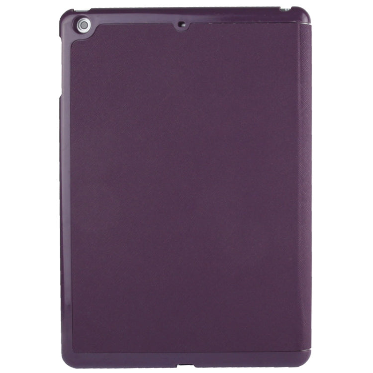 4-folding Cross Texture Leather Case with Sleep / Wake-up Function & Holder for iPad Air