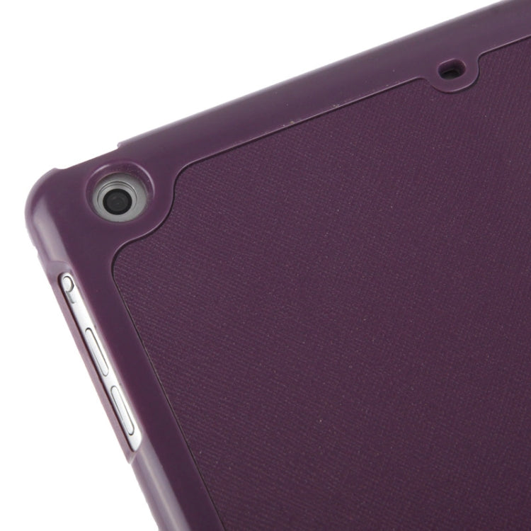 4-folding Cross Texture Leather Case with Sleep / Wake-up Function & Holder for iPad Air
