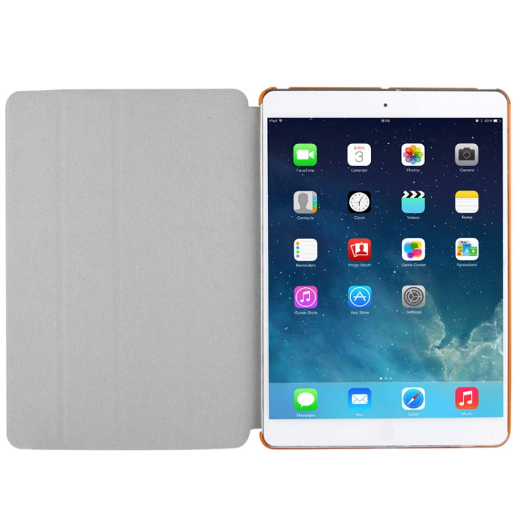 4-folding Cross Texture Leather Case with Sleep / Wake-up Function & Holder for iPad Air