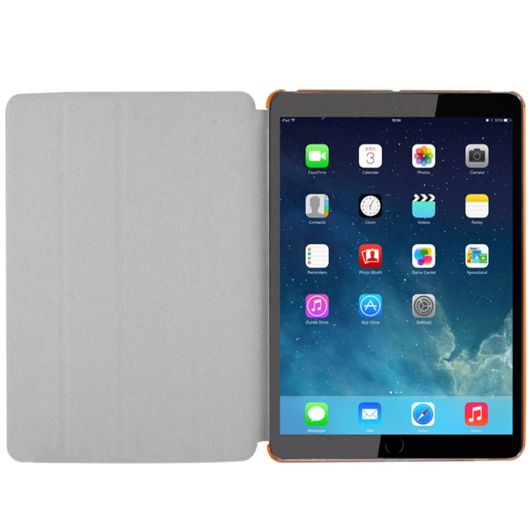 4-folding Cross Texture Leather Case with Sleep / Wake-up Function & Holder for iPad Air
