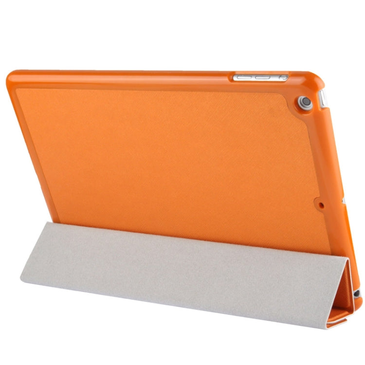 4-folding Cross Texture Leather Case with Sleep / Wake-up Function & Holder for iPad Air