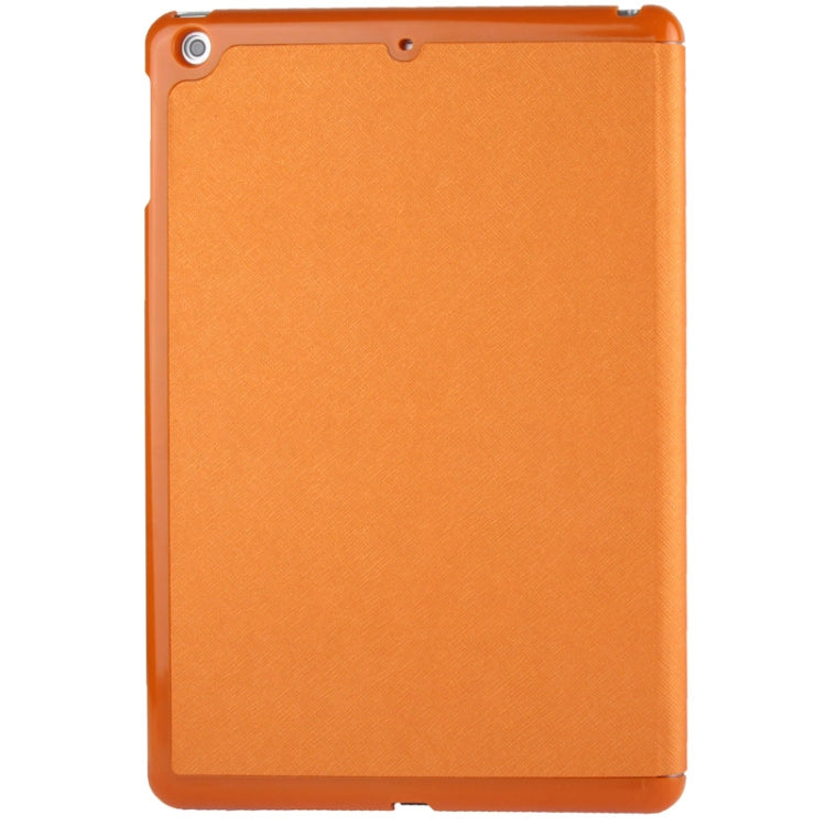 4-folding Cross Texture Leather Case with Sleep / Wake-up Function & Holder for iPad Air