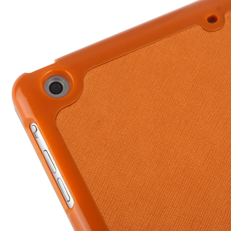 4-folding Cross Texture Leather Case with Sleep / Wake-up Function & Holder for iPad Air