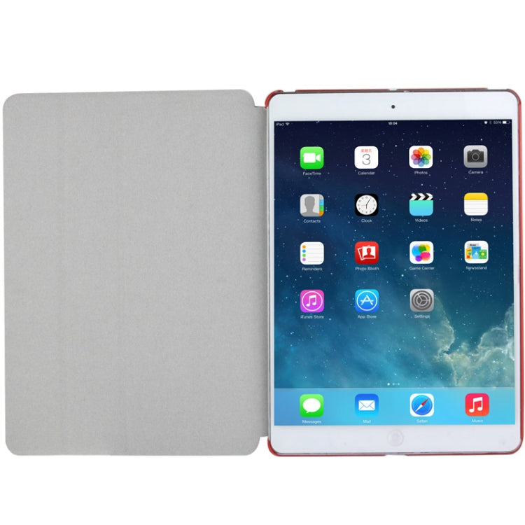 4-folding Cross Texture Leather Case with Sleep / Wake-up Function & Holder for iPad Air