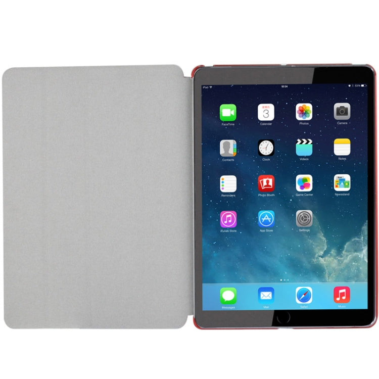 4-folding Cross Texture Leather Case with Sleep / Wake-up Function & Holder for iPad Air