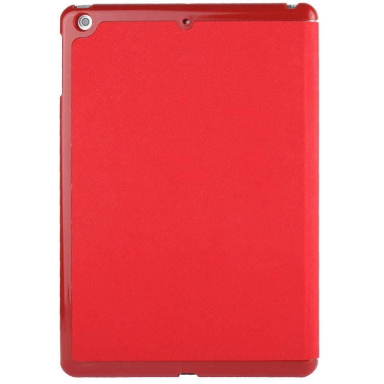4-folding Cross Texture Leather Case with Sleep / Wake-up Function & Holder for iPad Air