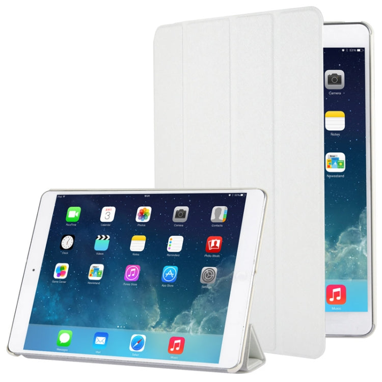 4-folding Cross Texture Leather Case with Sleep / Wake-up Function & Holder for iPad Air
