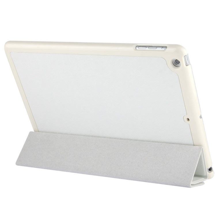 4-folding Cross Texture Leather Case with Sleep / Wake-up Function & Holder for iPad Air