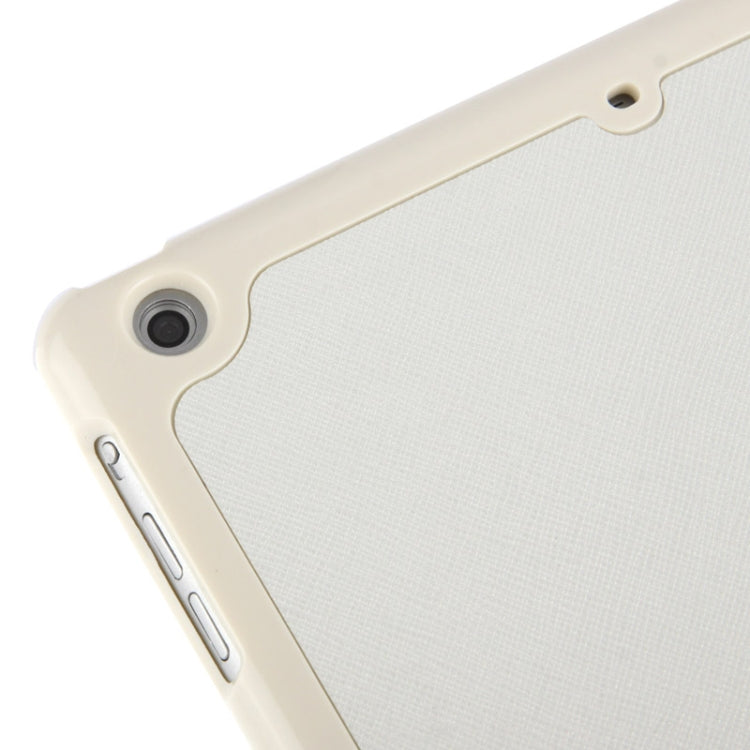 4-folding Cross Texture Leather Case with Sleep / Wake-up Function & Holder for iPad Air