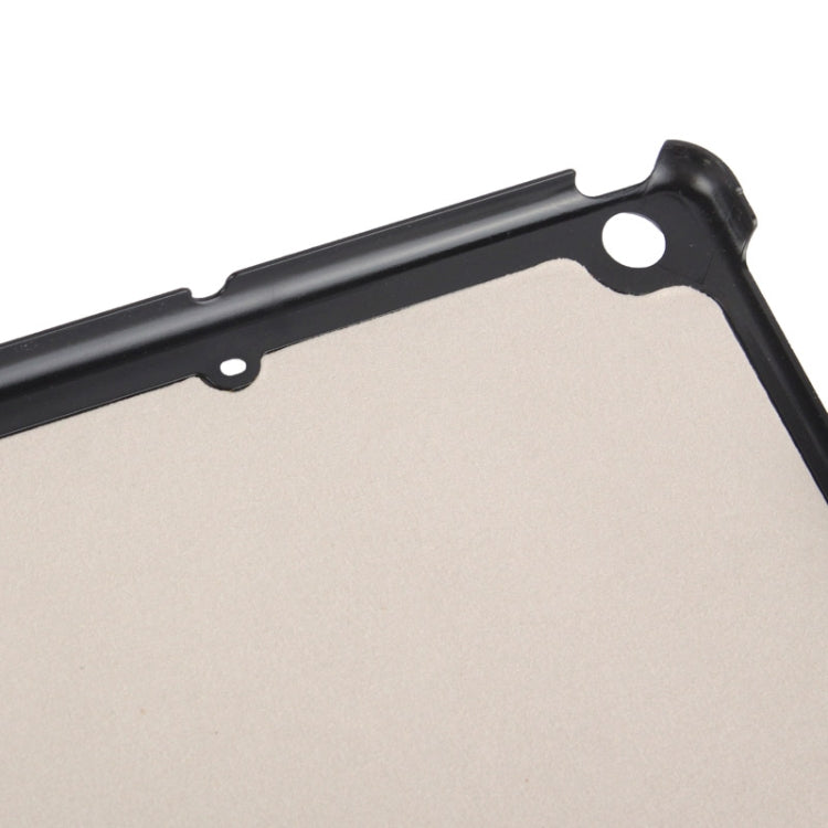 3-folding Lines Oracle Texture Leather Case with Sleep / Wake-up Function & Holder for iPad Air (Golden)