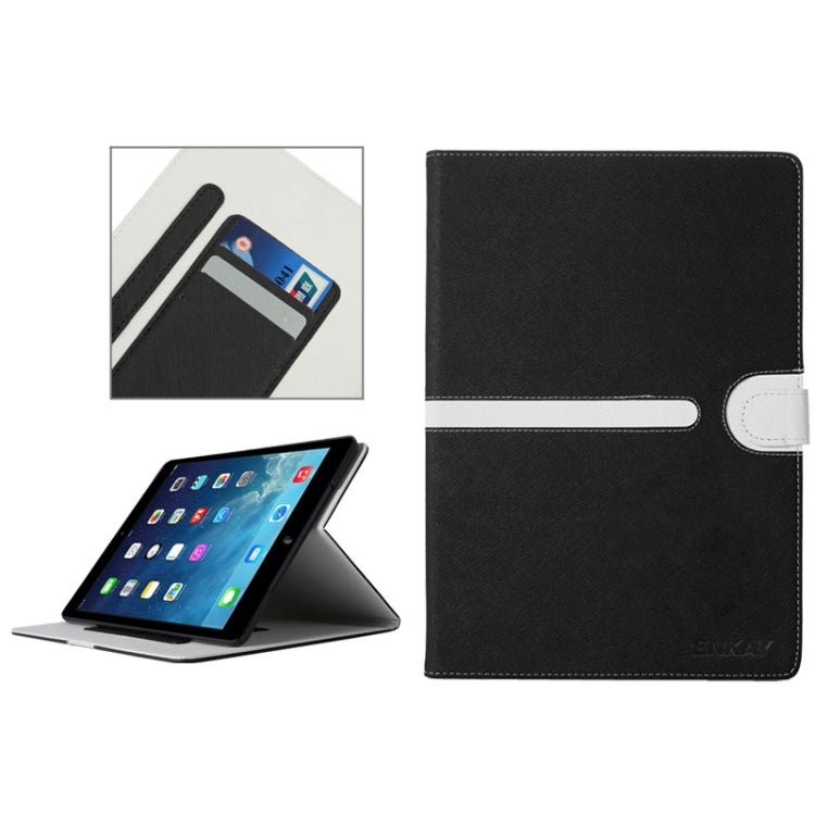ENKAY Cross Texture Protective PU Leather Case with Sleep / Wake-up Function & Credit Card Slots for iPad Air, ENK-3174