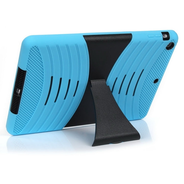 Colorful Shell Series Plastic + Silicone Combination Case with Holder for iPad Air