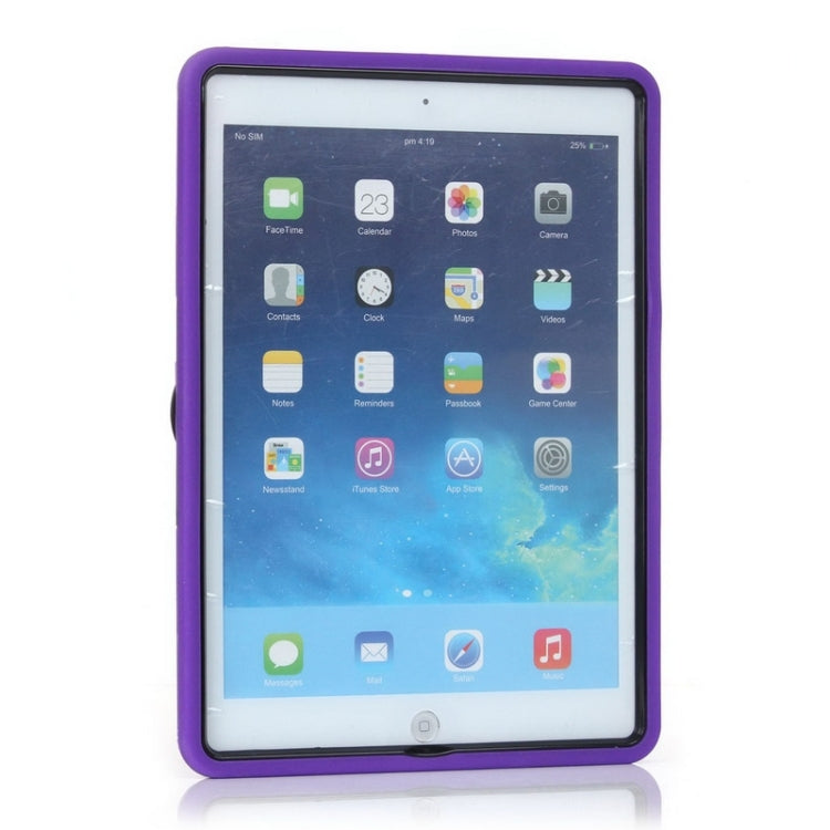 Colorful Shell Series Plastic + Silicone Combination Case with Holder for iPad Air