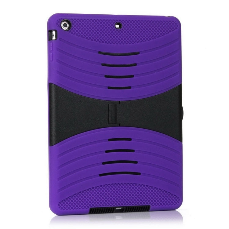 Colorful Shell Series Plastic + Silicone Combination Case with Holder for iPad Air