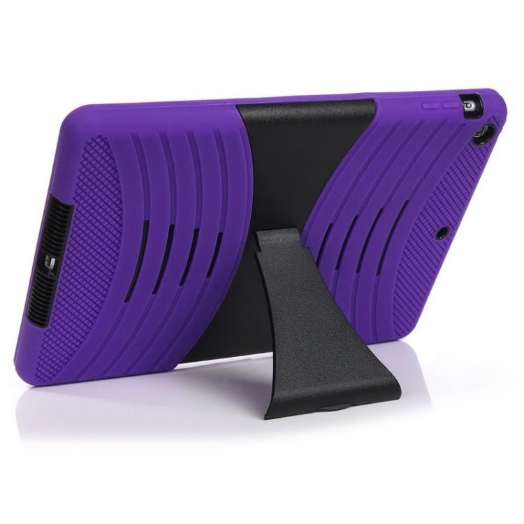 Colorful Shell Series Plastic + Silicone Combination Case with Holder for iPad Air