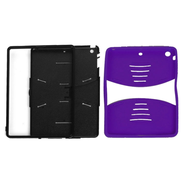 Colorful Shell Series Plastic + Silicone Combination Case with Holder for iPad Air