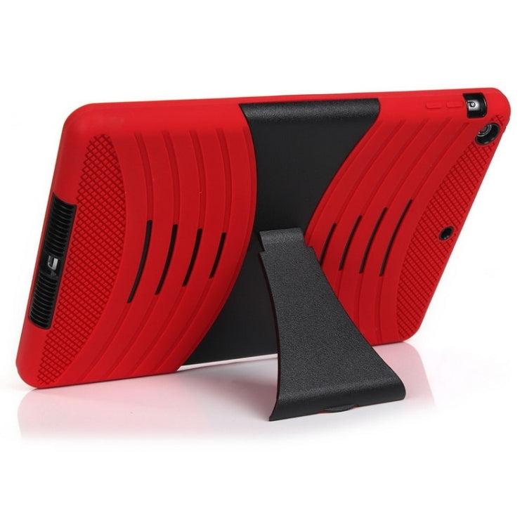 Colorful Shell Series Plastic + Silicone Combination Case with Holder for iPad Air