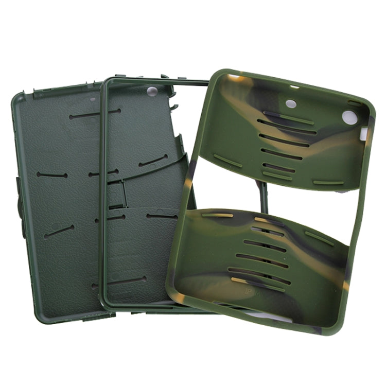 Colorful Shell Series Plastic + Silicone Combination Case with Holder for iPad Air