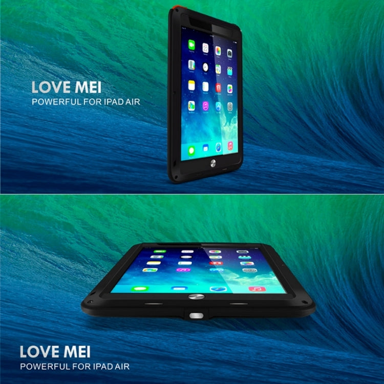 LOVE MEI Metal Ultra-thin Rain Resistant + Dropproof + Shockproof + Dustproof Protective Case for iPad Air / iPad 5